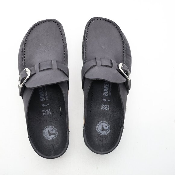 Birkenstock Buckley Oiled Leather Clogs Black Women's EU Size 37 / US 6 Slip On - Picture 9 of 10